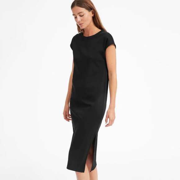 Everlane / Luxe Cotton Side Slit Tee Dress Small - Picture 2 of 5